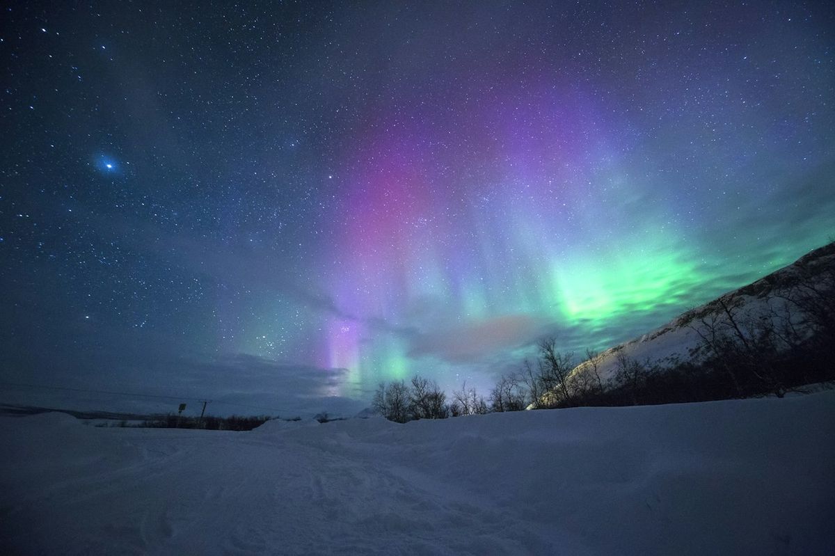 Northern lights aurora over Iceland
